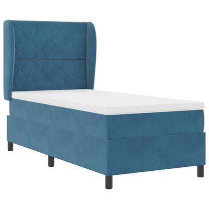 Letto a molle con testiera Blu Scuro 200 x 100 cm Velluto | homemem39