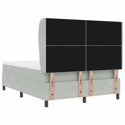 Letto a molle con testiera Grigio chiaro 200 x 140 cm Velluto | homemem39