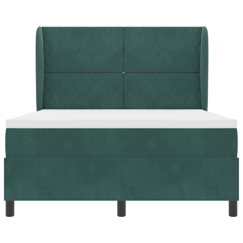 Letto a molle con testiera Verde Scuro 200 x 160 cm Velluto | homemem39