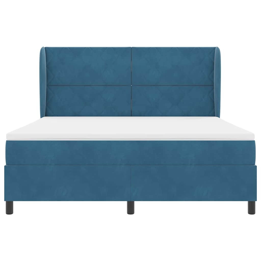 Letto a molle con testiera Blu Scuro 200 x 180 cm Velluto | homemem39