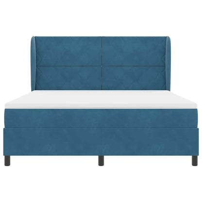 Letto a molle con testiera Blu Scuro 200 x 180 cm Velluto | homemem39