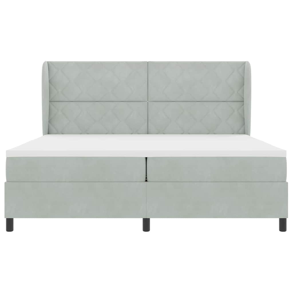 Letto a molle Grigio chiaro 200 x 200 cm Poliestere
