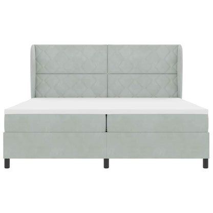 Letto a molle Grigio chiaro 200 x 200 cm Poliestere