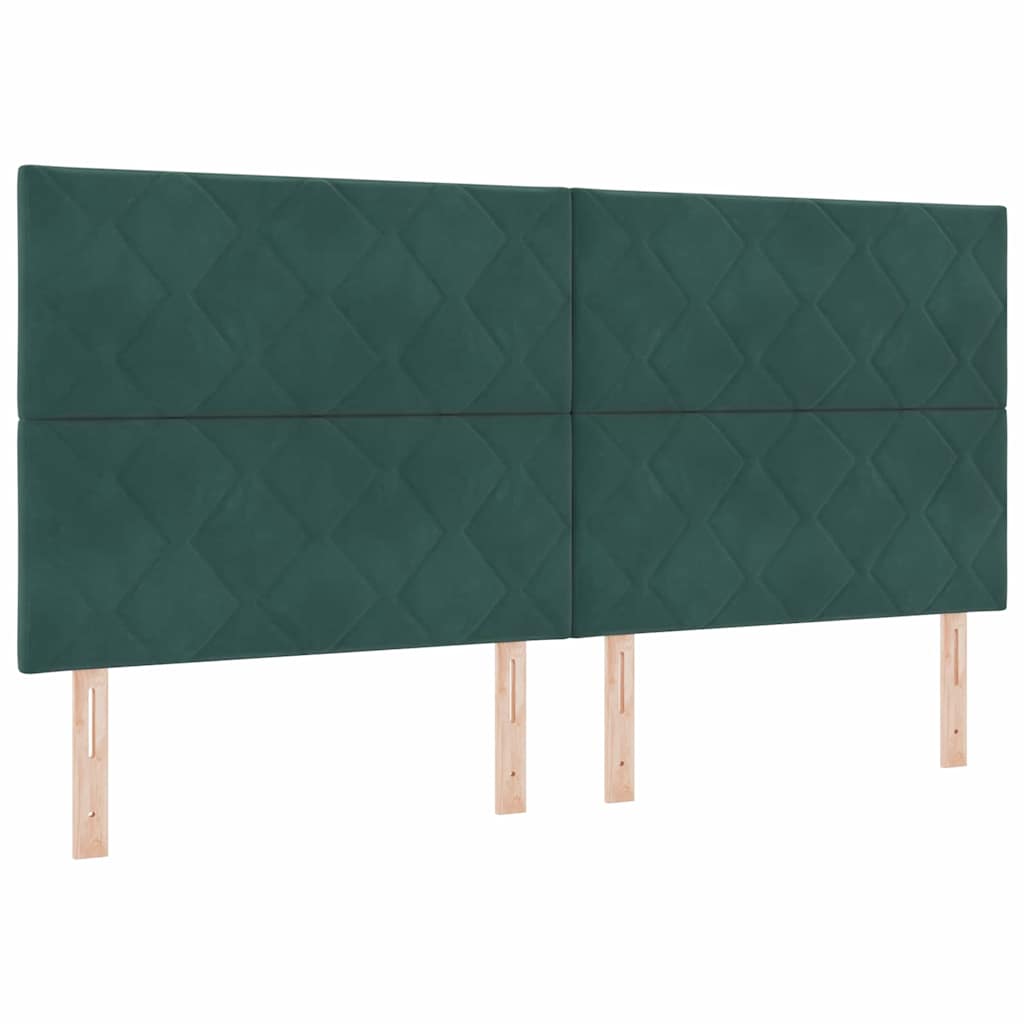 Letto a molle con testiera Verde Scuro 200 x 200 cm Velluto | homemem39