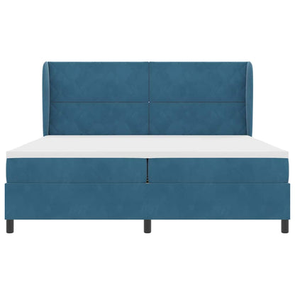 Letto a molle con testiera Blu Scuro 200 x 200 cm Velluto | homemem39