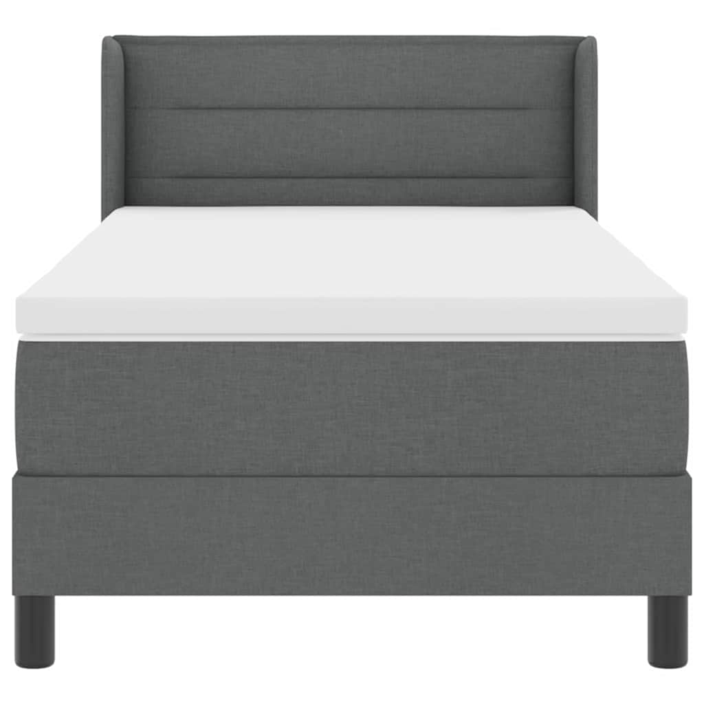 Letto a molle con testiera Grigio scuro 200 x 80 cm Tessuto | homemem39