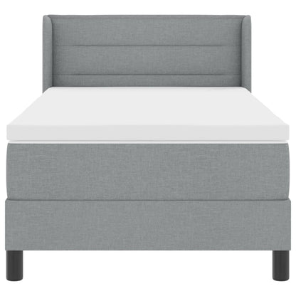 Letto box spring con materasso Grigio chiaro 90 x 190 cm