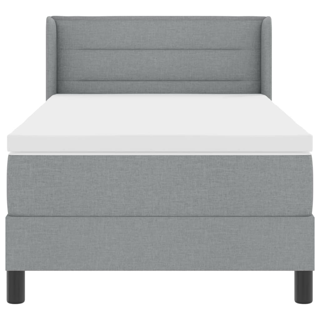 Letto box spring con materasso Grigio chiaro 90 x 190 cm