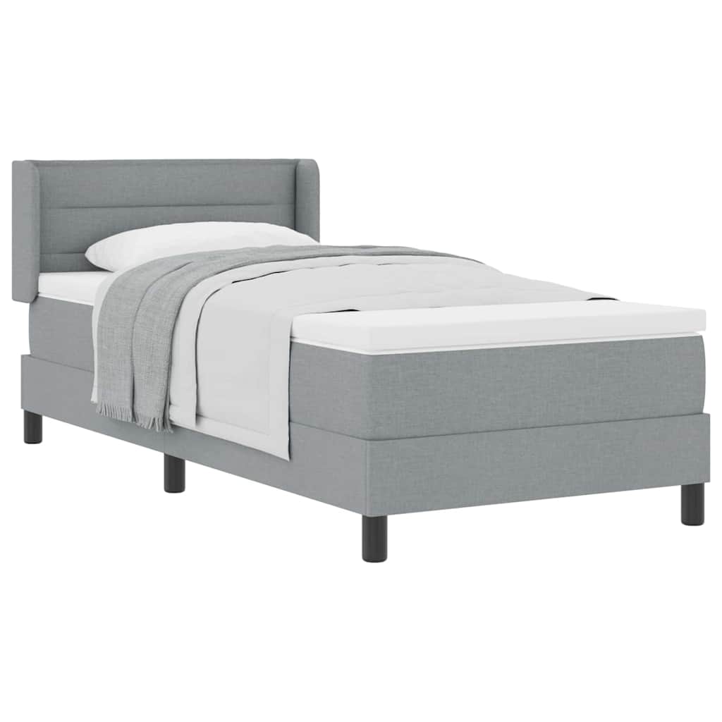 Letto box spring con materasso Grigio chiaro 90 x 190 cm