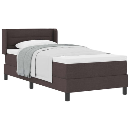 Letto a molle con testiera Marrone Scuro 190 x 90 cm Tessuto | homemem39