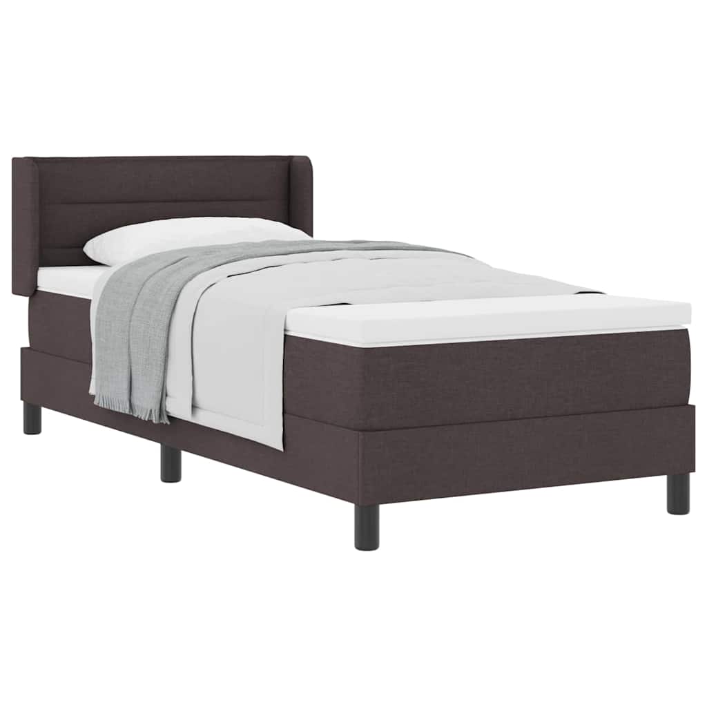 Letto box spring con materasso Marrone Scuro 90 x 190 cm