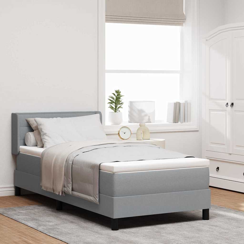 Letto box spring con materasso Grigio chiaro 90 x 200 cm