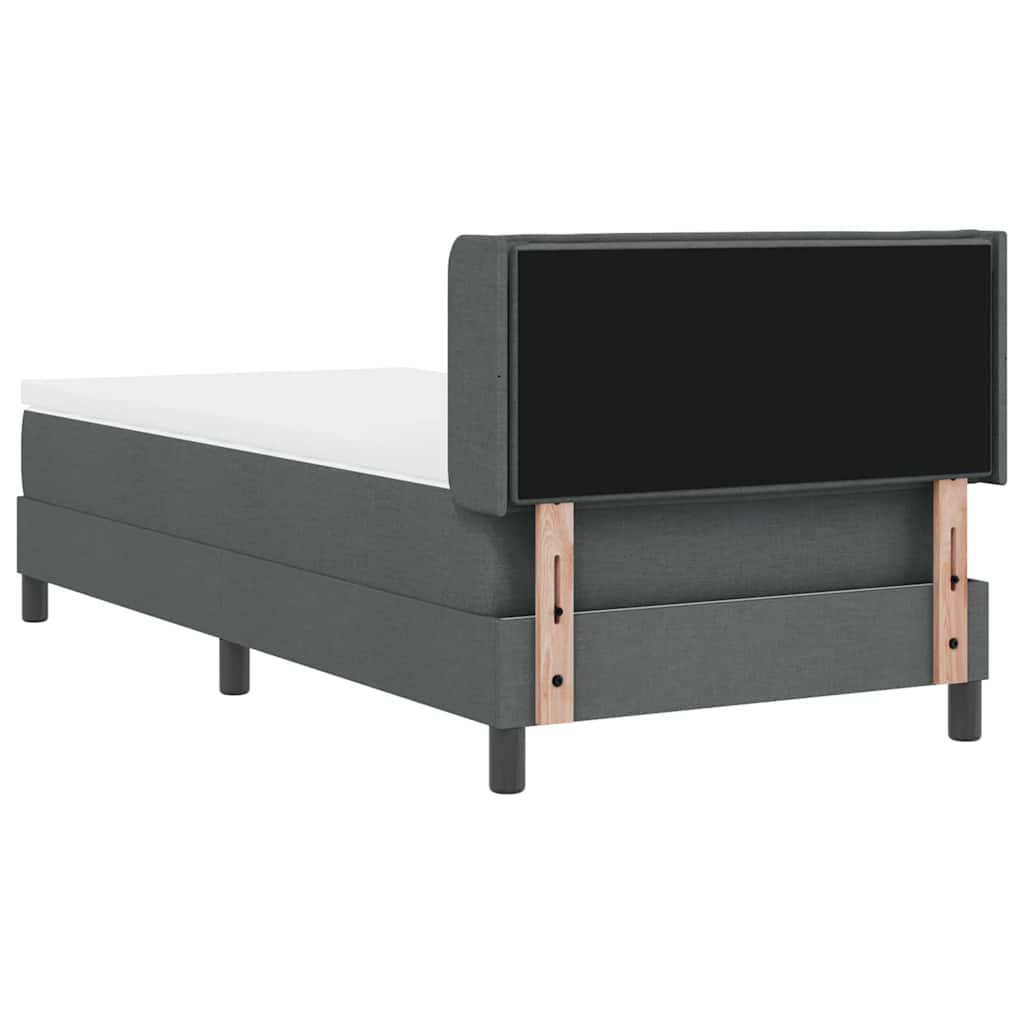 Letto a molle con testiera Grigio scuro 200 x 90 cm Tessuto | homemem39
