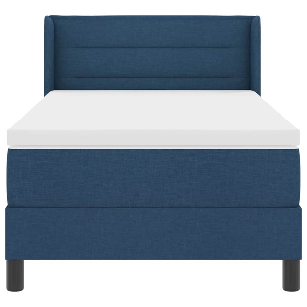 Letto a molle con testiera Blu 200 x 90 cm Tessuto | homemem39