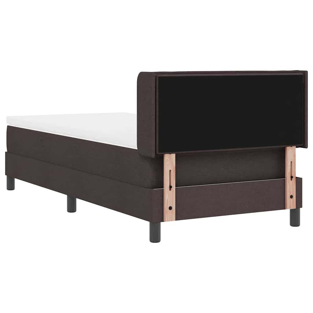 Letto a molle con testiera Marrone Scuro 200 x 100 cm Tessuto | homemem39