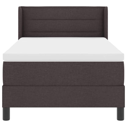 Letto a molle con testiera Marrone Scuro 200 x 100 cm Tessuto | homemem39