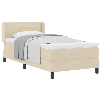 Letto a molle con testiera Crema 200 x 100 cm Tessuto | homemem39