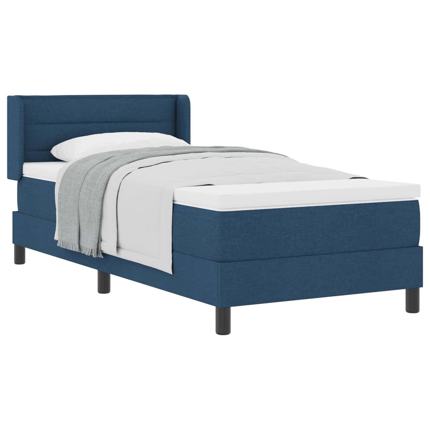 Letto a molle con testiera Blu 200 x 100 cm Tessuto | homemem39
