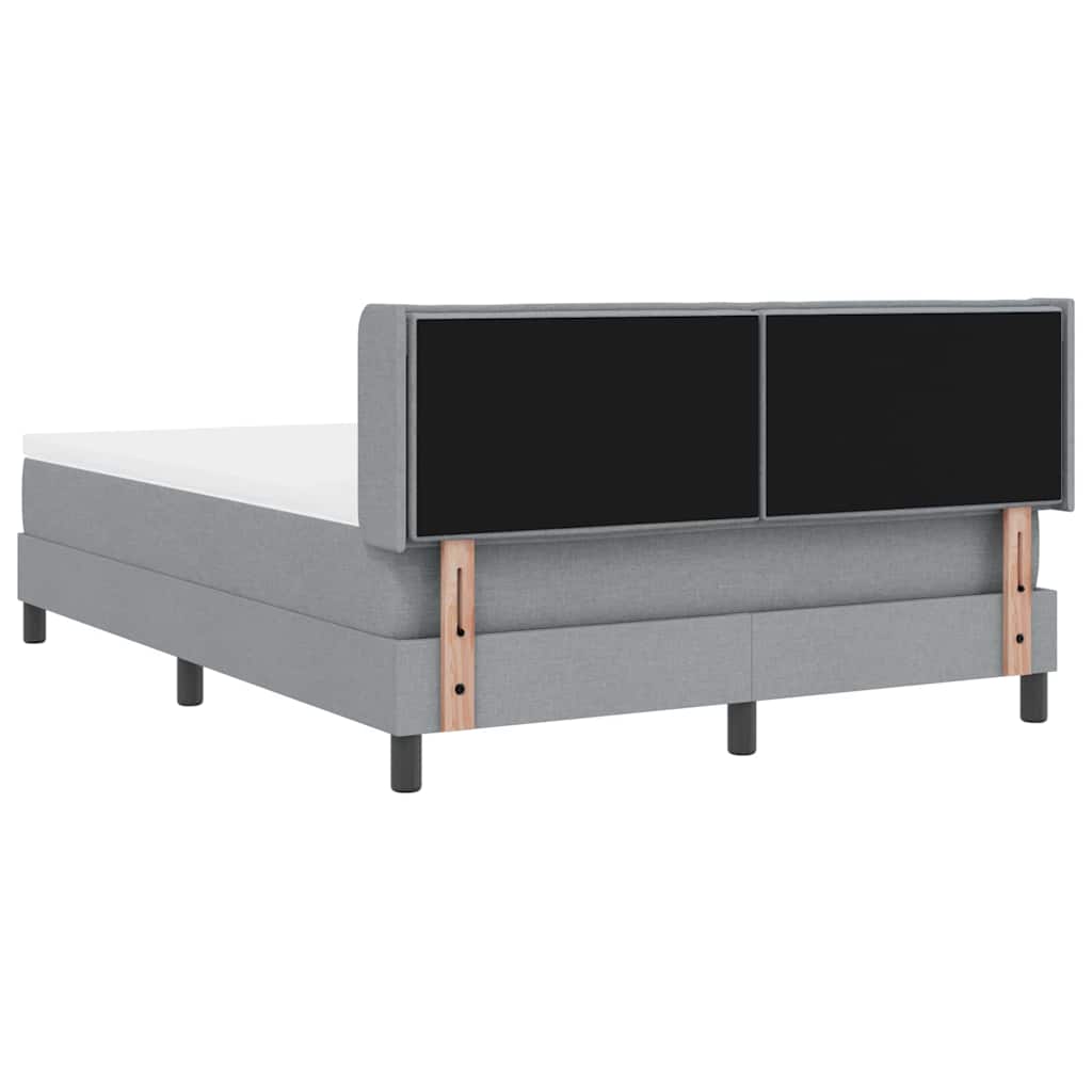 Letto a molle con testiera Grigio chiaro 190 x 140 cm Tessuto | homemem39