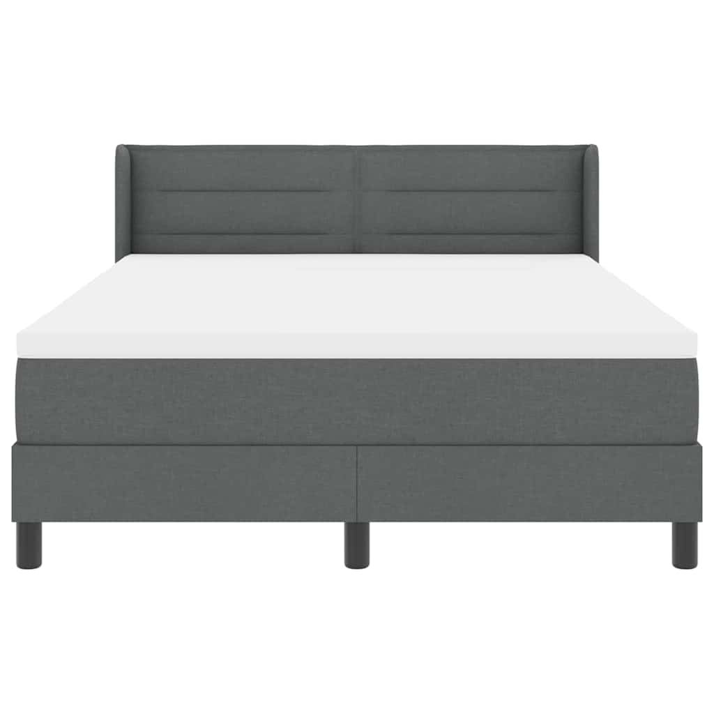 Letto a molle con testiera Grigio scuro 190 x 140 cm Tessuto | homemem39