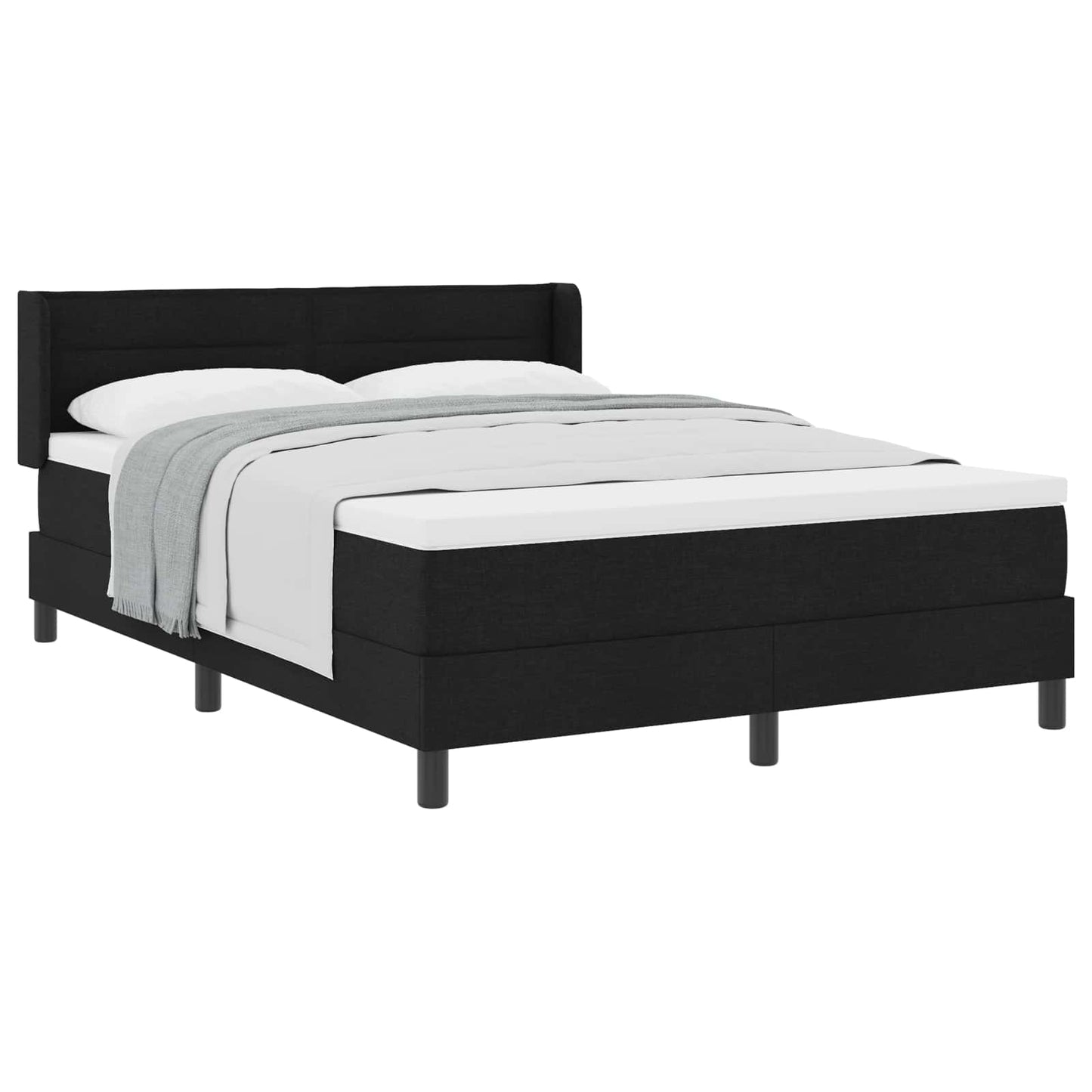 Letto a molle con testiera Nero 190 x 140 cm Tessuto | homemem39