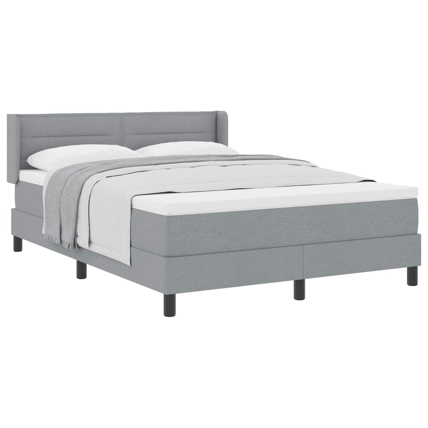Letto a molle con testiera Grigio chiaro 200 x 140 cm Tessuto | homemem39