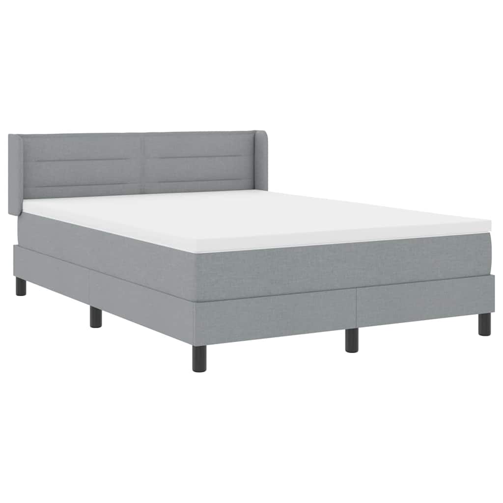 Letto a molle con testiera Grigio chiaro 200 x 140 cm Tessuto | homemem39