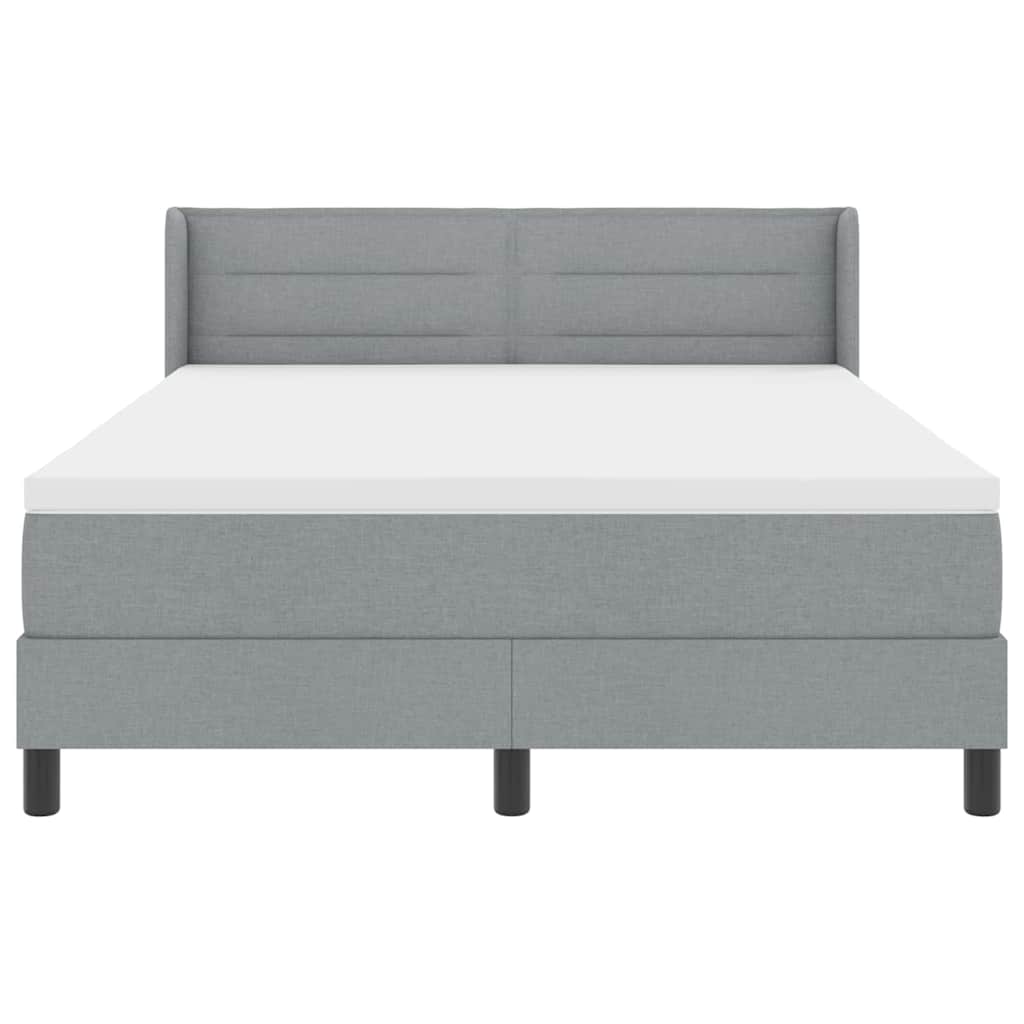 Letto a molle con testiera Grigio chiaro 200 x 140 cm Tessuto | homemem39