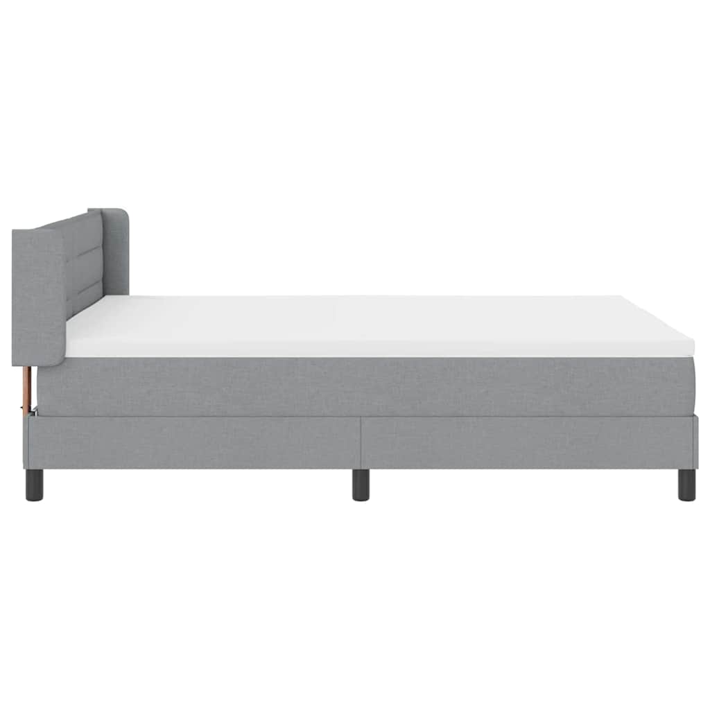 Letto a molle con testiera Grigio chiaro 200 x 140 cm Tessuto | homemem39