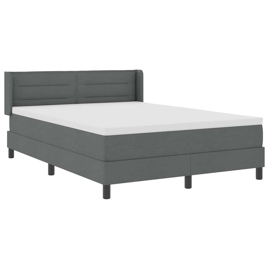 Letto a molle con testiera Grigio scuro 200 x 140 cm Tessuto | homemem39