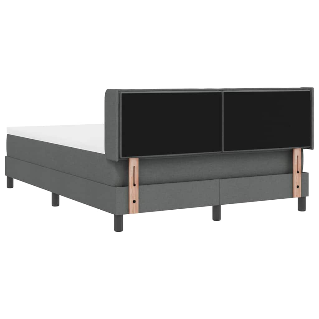Letto a molle con testiera Grigio scuro 200 x 140 cm Tessuto | homemem39