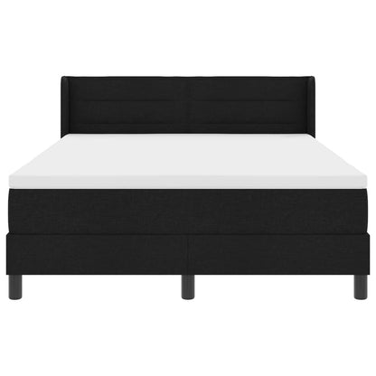 Letto a molle con testiera Nero 200 x 140 cm Tessuto | homemem39