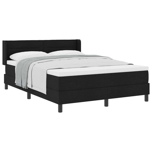 Letto a molle con testiera Nero 200 x 160 cm Tessuto