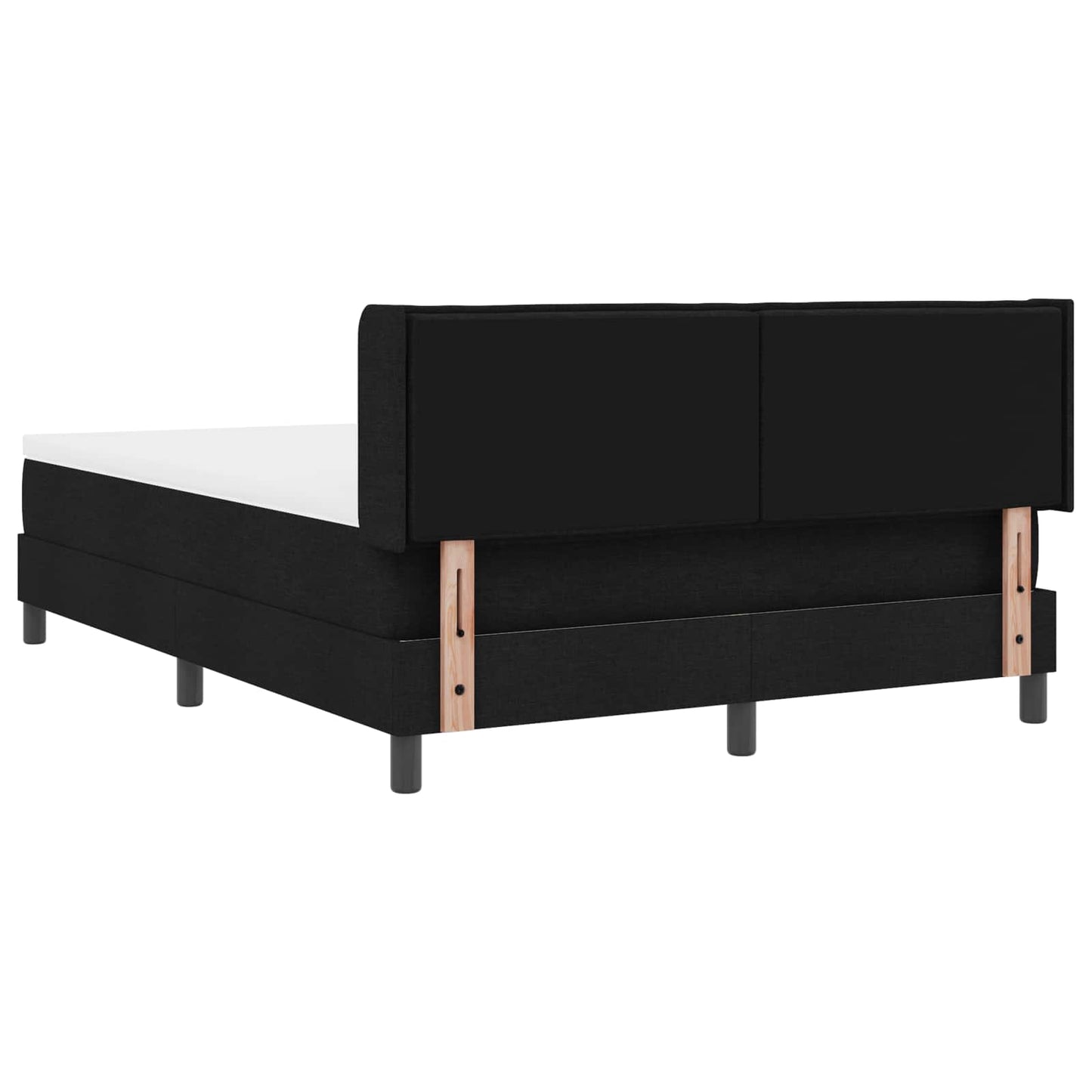 Letto a molle con testiera Nero 200 x 160 cm Tessuto