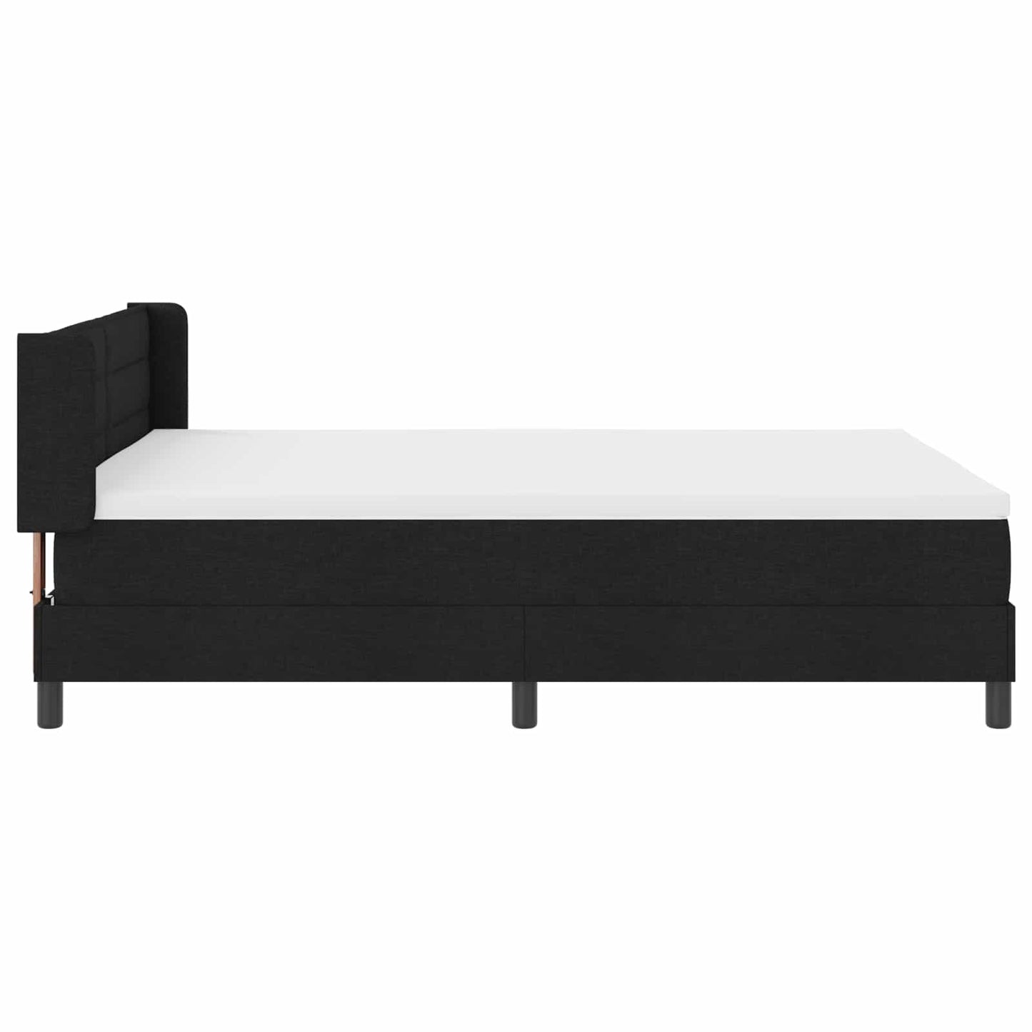 Letto a molle con testiera Nero 200 x 160 cm Tessuto