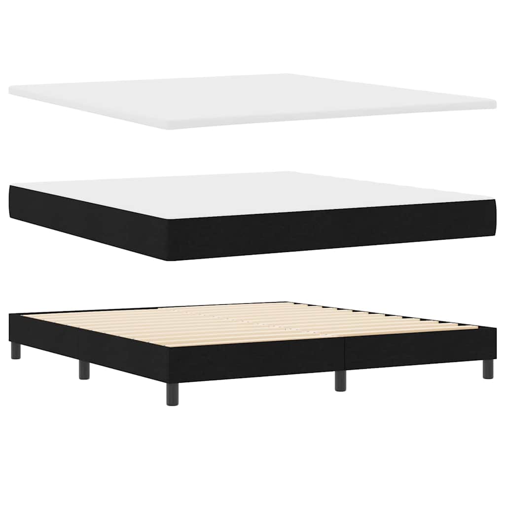 Letto a molle con testiera Nero 200 x 180 cm Tessuto | homemem39