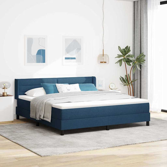 Letto a molle con testiera Blu 200 x 180 cm Tessuto | homemem39