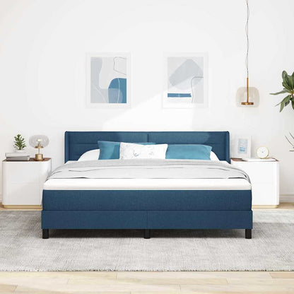 Letto a molle con testiera Blu 200 x 180 cm Tessuto | homemem39