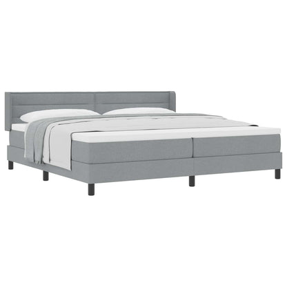 Letto a molle con testiera Grigio chiaro 200 x 200 cm Tessuto