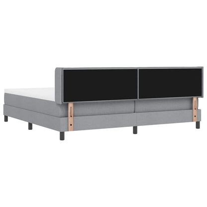 Letto a molle con testiera Grigio chiaro 200 x 200 cm Tessuto | homemem39