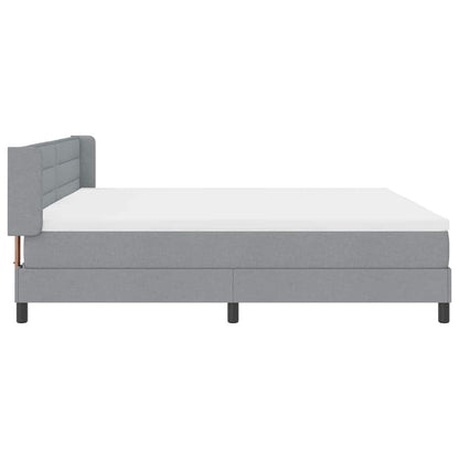 Letto a molle con testiera Grigio chiaro 200 x 200 cm Tessuto | homemem39