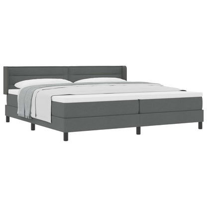 Letto a molle con testiera Grigio scuro 200 x 200 cm Tessuto | homemem39