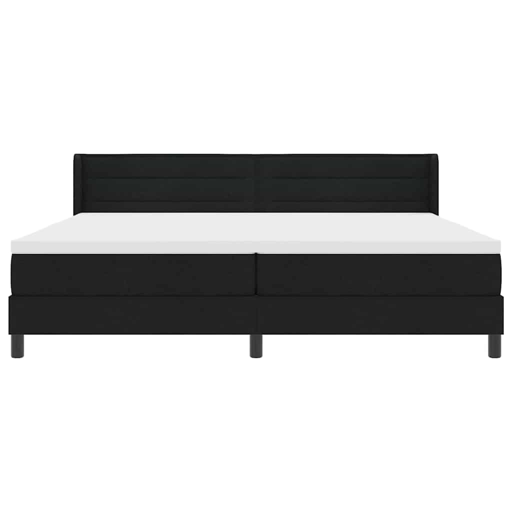 Letto a molle con testiera Nero 200 x 200 cm Tessuto | homemem39