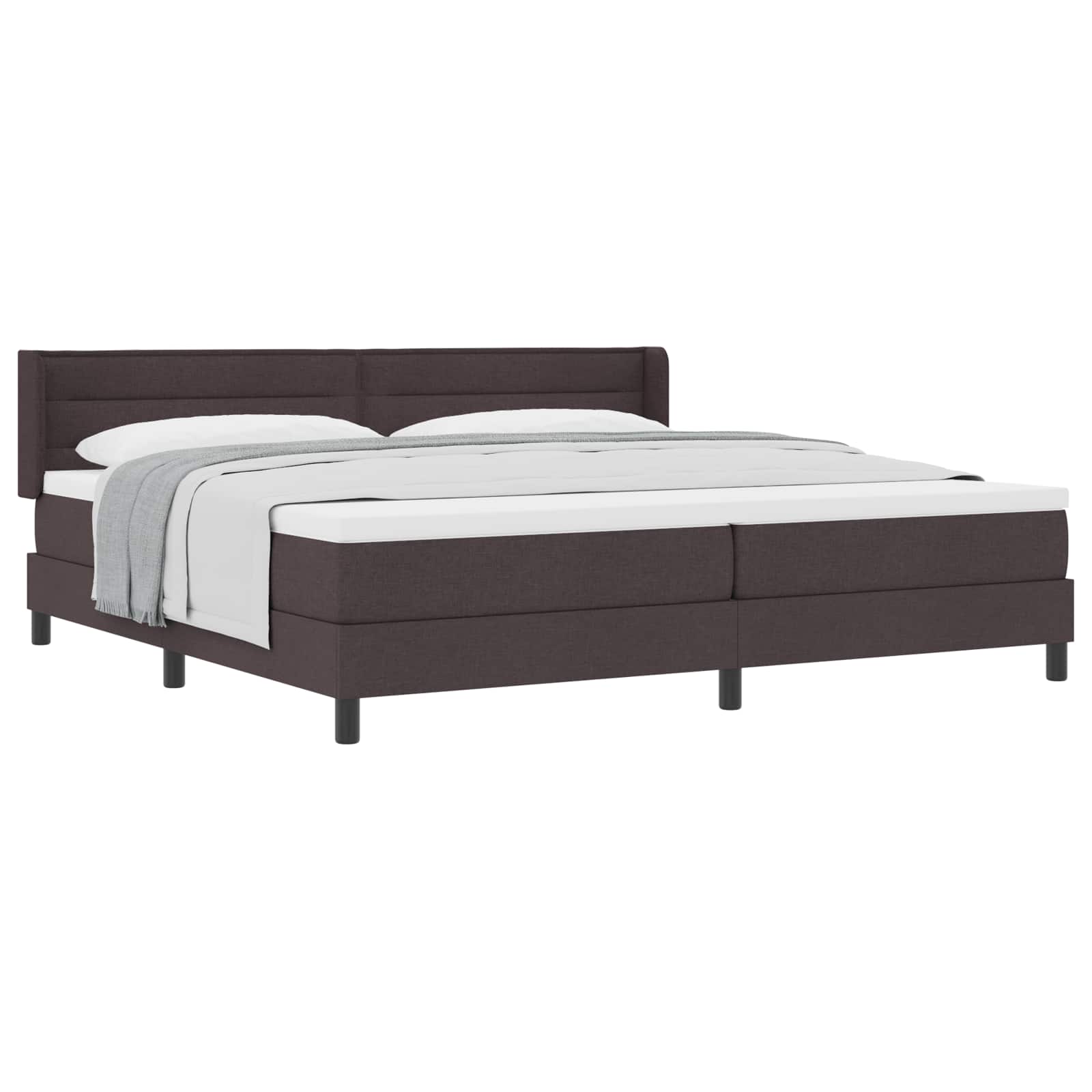 Letto a molle con testiera Marrone Scuro 200 x 200 cm Tessuto | homemem39