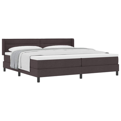 Letto a molle con testiera Marrone Scuro 200 x 200 cm Tessuto | homemem39