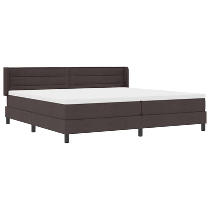 Letto a molle con testiera Marrone Scuro 200 x 200 cm Tessuto | homemem39