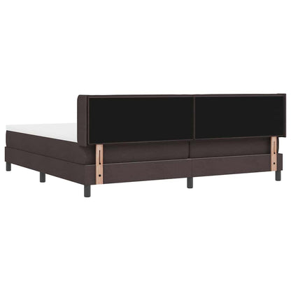 Letto a molle con testiera Marrone Scuro 200 x 200 cm Tessuto | homemem39