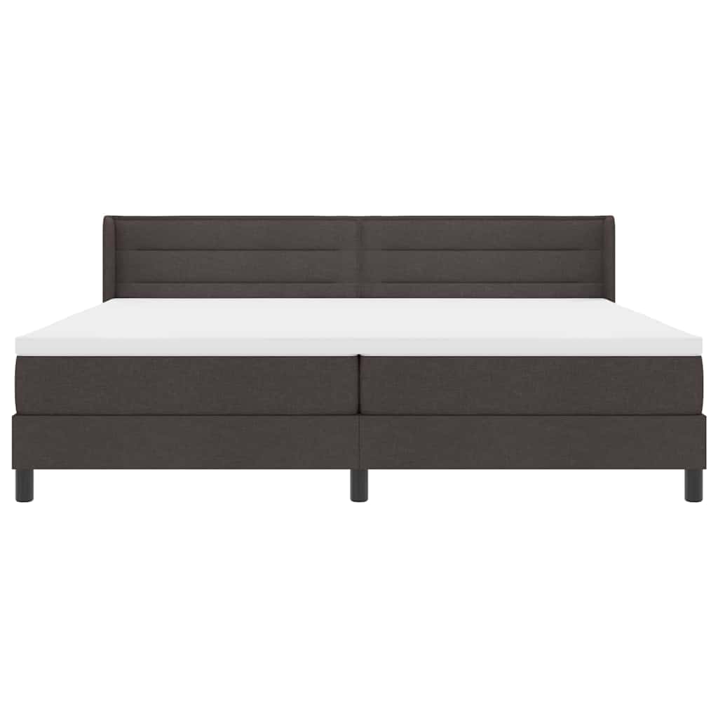 Letto a molle con testiera Marrone Scuro 200 x 200 cm Tessuto | homemem39