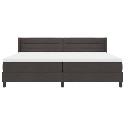 Letto a molle con testiera Marrone Scuro 200 x 200 cm Tessuto | homemem39