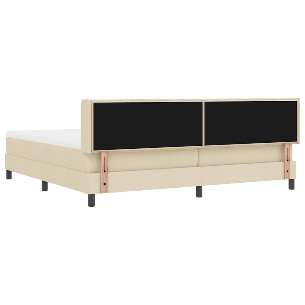 Letto a molle con materasso Crema 200 x 200 cm Tessuto | homemem39